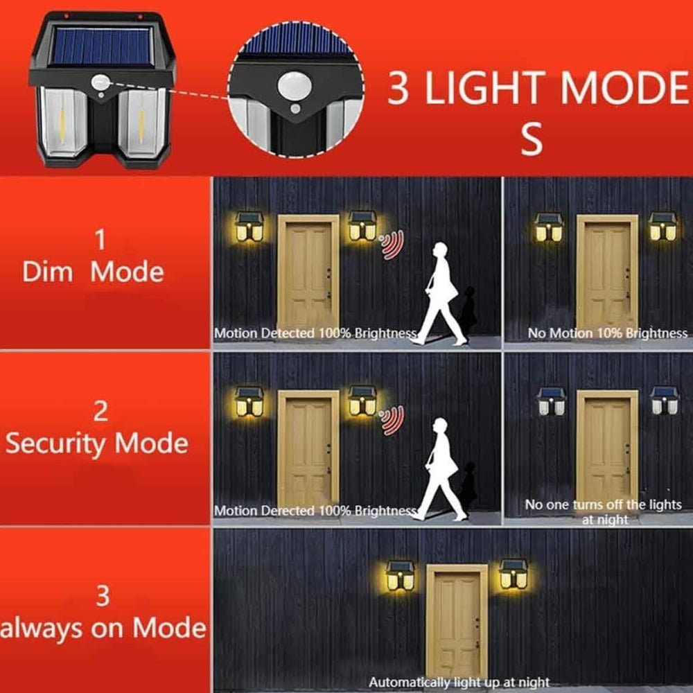 Solar Powered Wall Light + Auto Sensor (Waterproof) - Parchoun Store